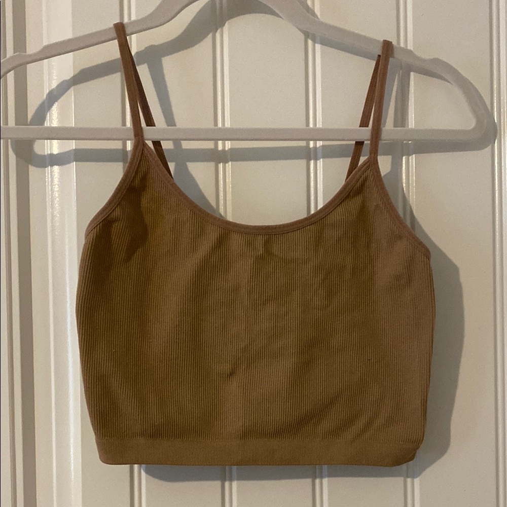 Bozzolo Brown Ribbed Camisole